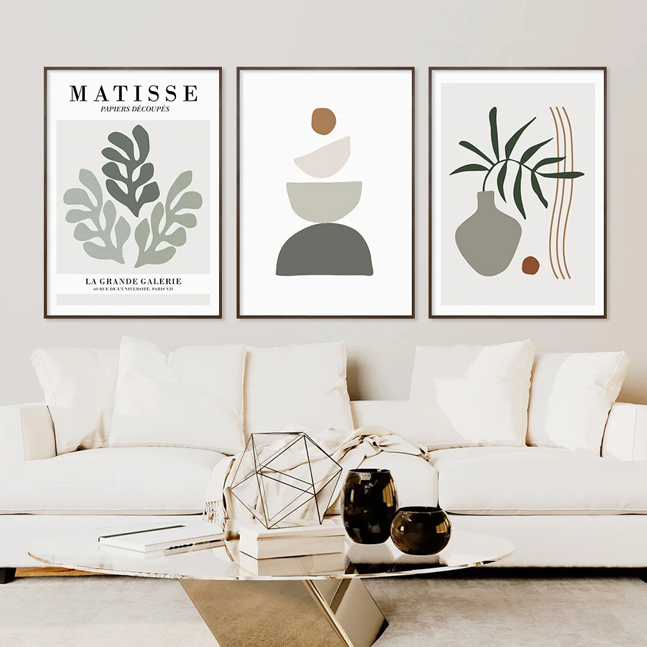 Geometria abstracta de Matisse, Exposição de Folha de Planta de Cartazes Tela de Pintura de Parede de Arte de Imprimir Fotos de Sala de estar Decoração Home Imagem 1