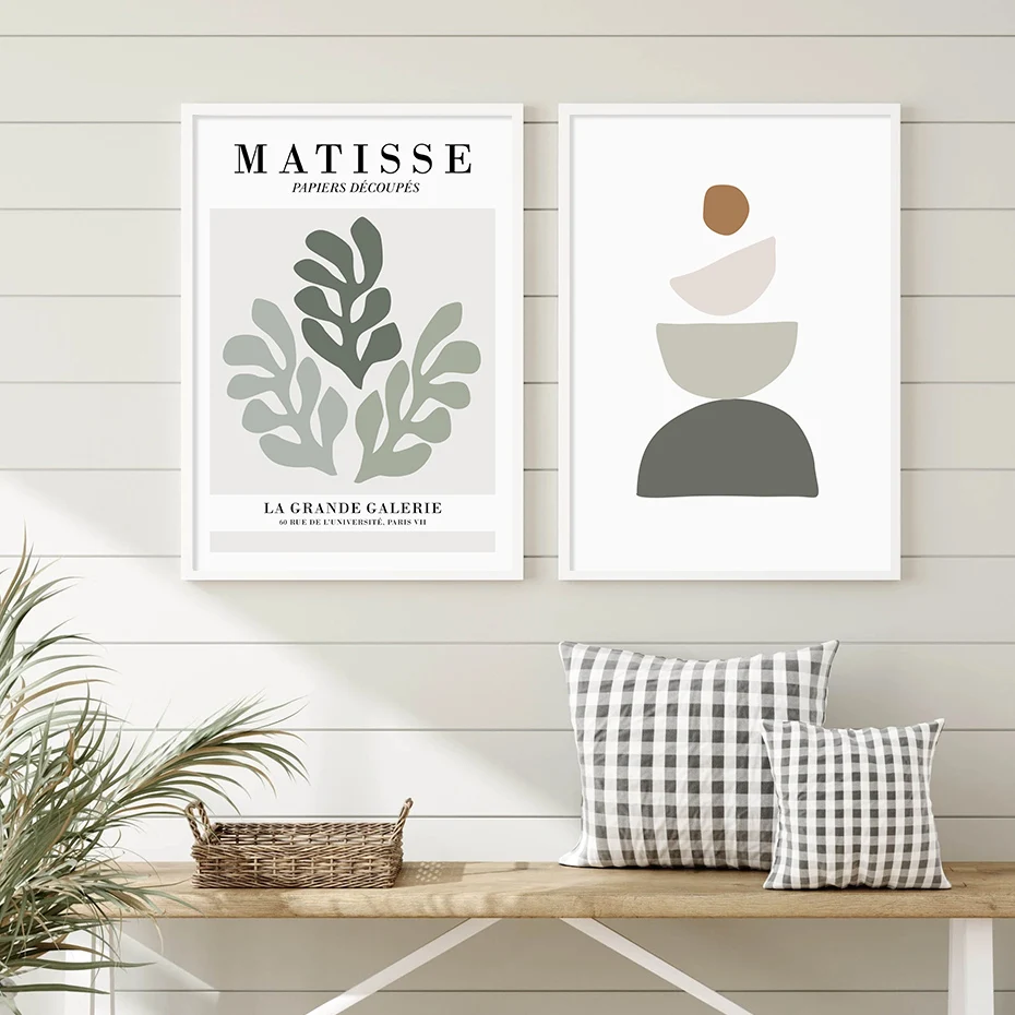 Geometria abstracta de Matisse, Exposição de Folha de Planta de Cartazes Tela de Pintura de Parede de Arte de Imprimir Fotos de Sala de estar Decoração Home Imagem 2