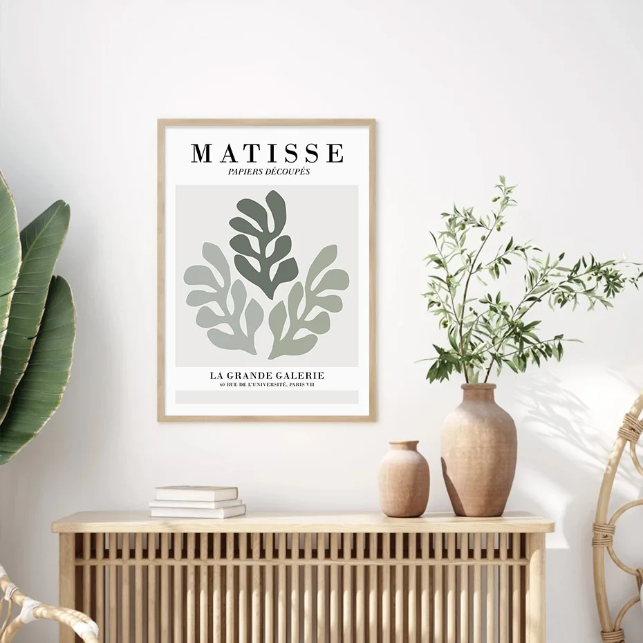 Geometria abstracta de Matisse, Exposição de Folha de Planta de Cartazes Tela de Pintura de Parede de Arte de Imprimir Fotos de Sala de estar Decoração Home Imagem 3