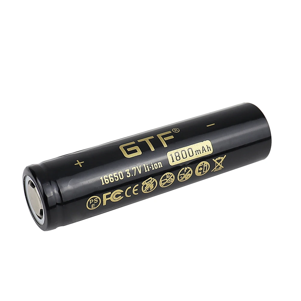 GTF 1800mAh 3,7 V 16650 de iões de Lítio Recarregável ICR16650 do li-íon da célula de baterias para lanterna led dispositivo digital Imagem 5