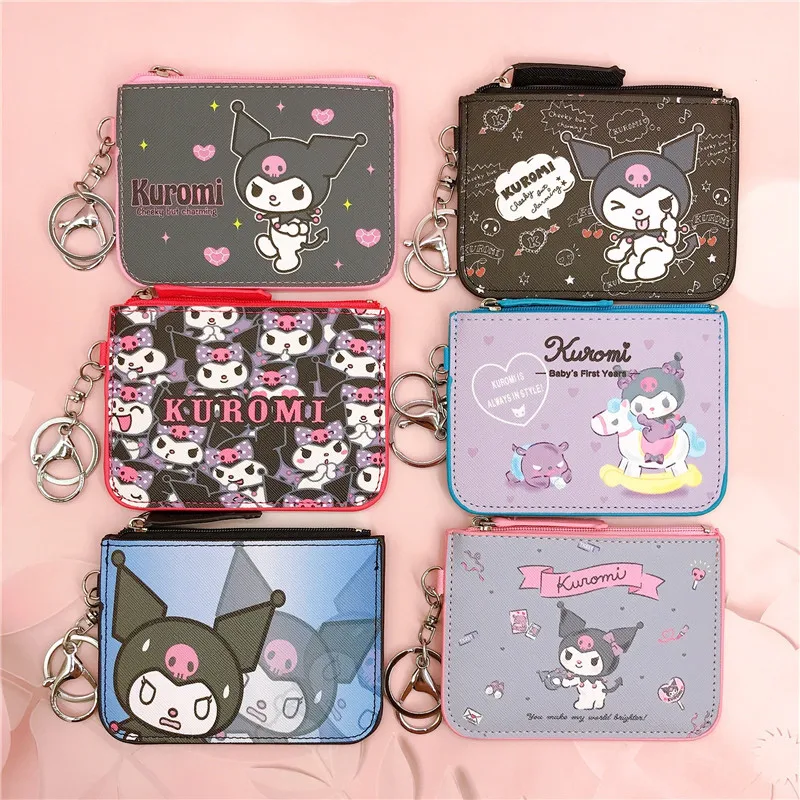 Hello Kitty Kawaii Moeda Bolsas Sanrio Titulares de Cartão de Chaveiros Melodia Crianças bolsas e Bolsas Kuromi Atacadista de Bolsas Mini Bolsa Imagem 1