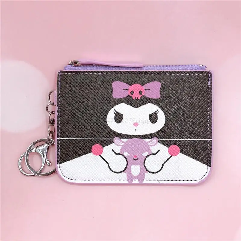 Hello Kitty Kawaii Moeda Bolsas Sanrio Titulares de Cartão de Chaveiros Melodia Crianças bolsas e Bolsas Kuromi Atacadista de Bolsas Mini Bolsa Imagem 5