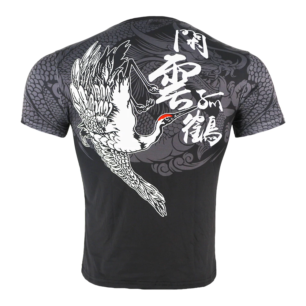 Homens chineses de Dragão Seco Rápido Lutar MMA Camisas de Compressão de Kick Boxing Formação T-Shirt de Tigre de Muay Thai Camiseta Jiu jitsu Imagem 1