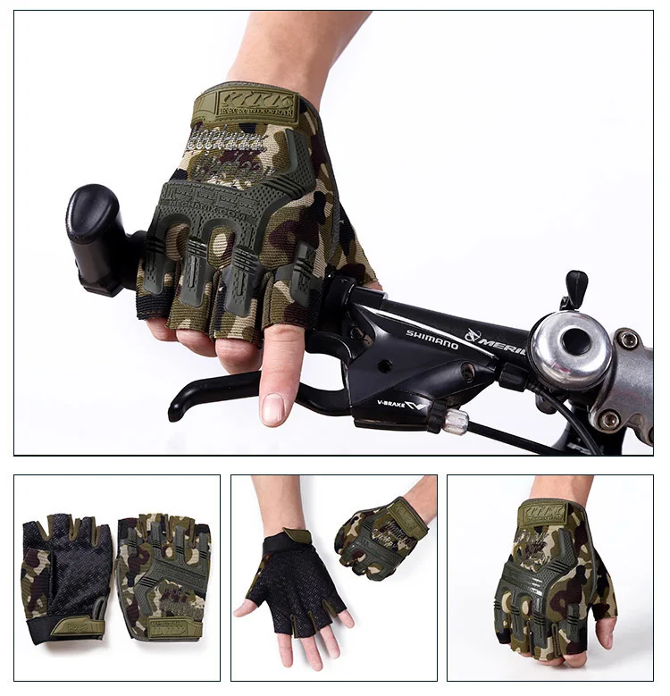 Homens Luvas Táticas Militares Do Exército Tiro À Prova De Corte, Luvas Sem Dedos Anti-Derrapante Esportes Ao Ar Livre Paintball Airsoft Bicicleta Luvas Imagem 5