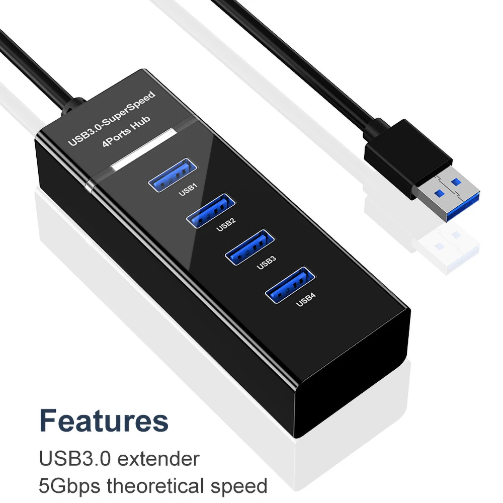 Hub USB 3.0 de Um para quatro Hub de Alta velocidade Usb Extensor USB do Computador Divisor de Expansão de 4 Bocas Imagem 2