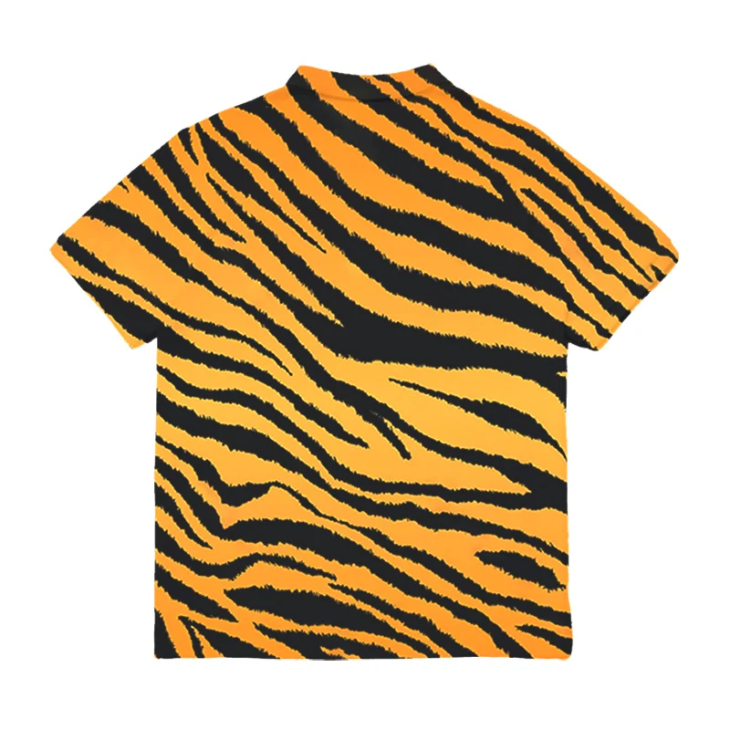 IFPD Homens Verão a Pele de Tigre 3D Impresso Camisa de Manga Curta de Novo Harajuku Amarelo Moda Botão Streetwear Casual Top Plus Size Imagem 1