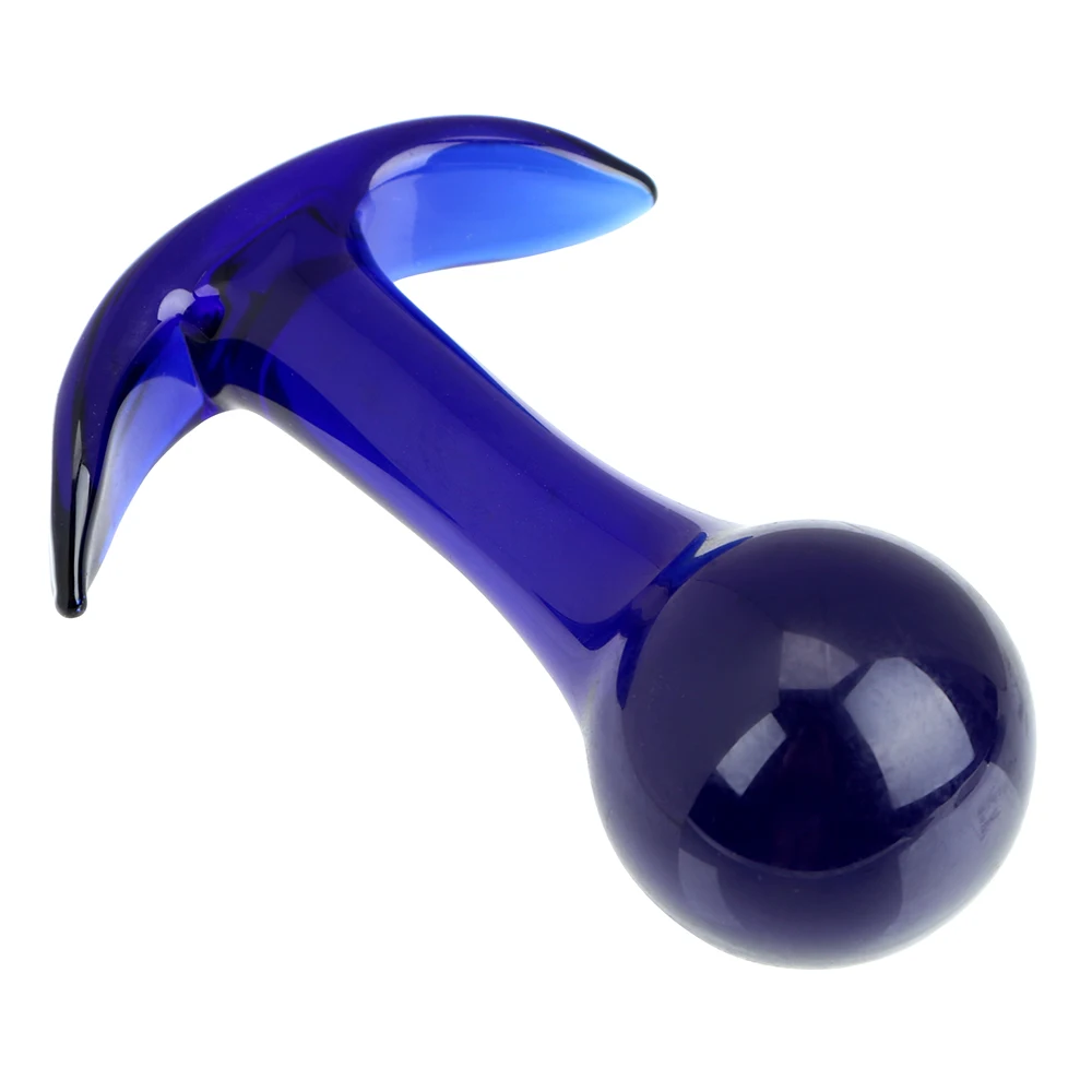 IKOKY Pyrex de Cristal de Vidro Azul Bunda Estimulação de Produtos do Sexo Massageador de Próstata Brinquedos Sexuais para Mulheres, Homens Plug Anal Plug anal Imagem 1