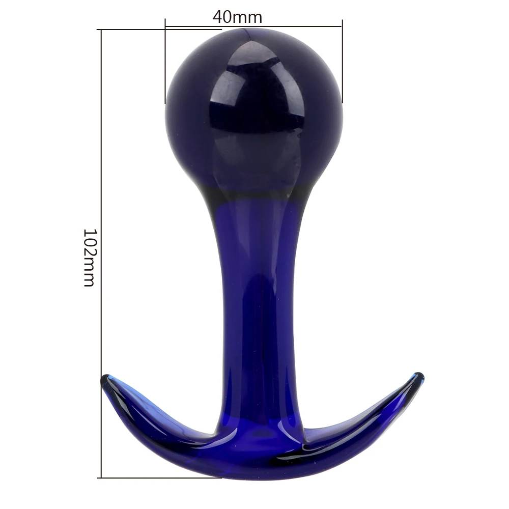 IKOKY Pyrex de Cristal de Vidro Azul Bunda Estimulação de Produtos do Sexo Massageador de Próstata Brinquedos Sexuais para Mulheres, Homens Plug Anal Plug anal Imagem 2