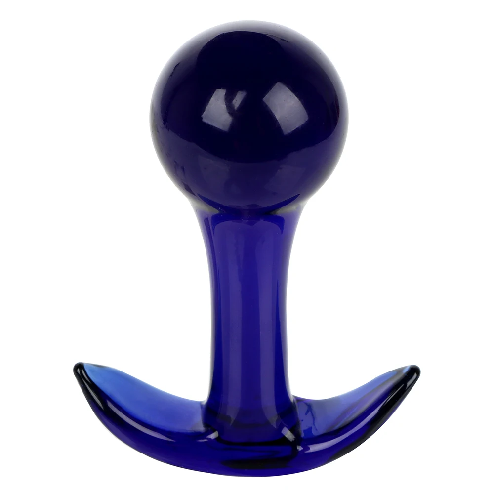 IKOKY Pyrex de Cristal de Vidro Azul Bunda Estimulação de Produtos do Sexo Massageador de Próstata Brinquedos Sexuais para Mulheres, Homens Plug Anal Plug anal Imagem 3