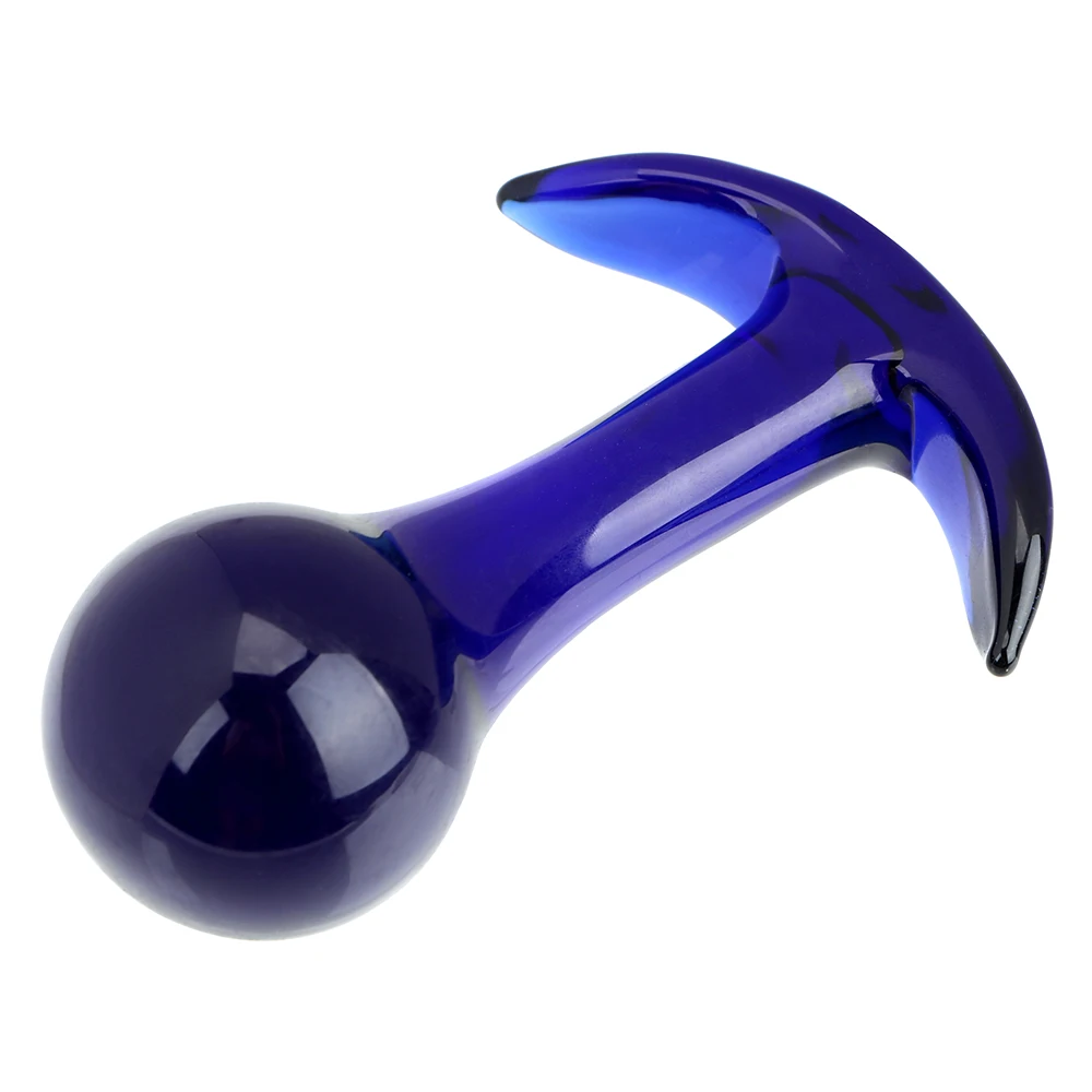 IKOKY Pyrex de Cristal de Vidro Azul Bunda Estimulação de Produtos do Sexo Massageador de Próstata Brinquedos Sexuais para Mulheres, Homens Plug Anal Plug anal Imagem 5