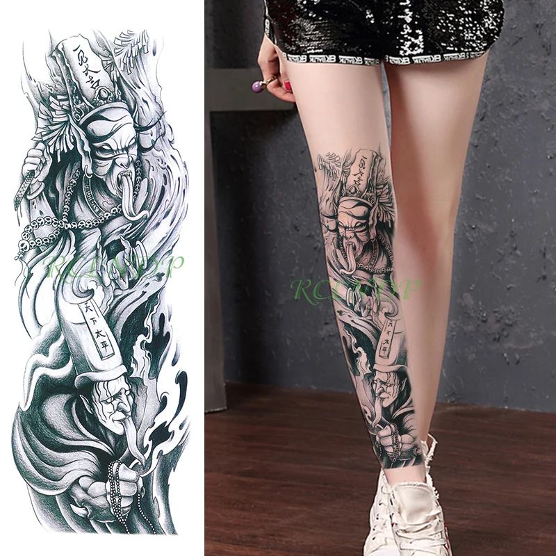 Impermeável da Etiqueta Temporária Tatuagem Preto e branco impermanência Chinês mito de caracteres braço falso tatto flash tatuagem para homens mulheres Imagem 3
