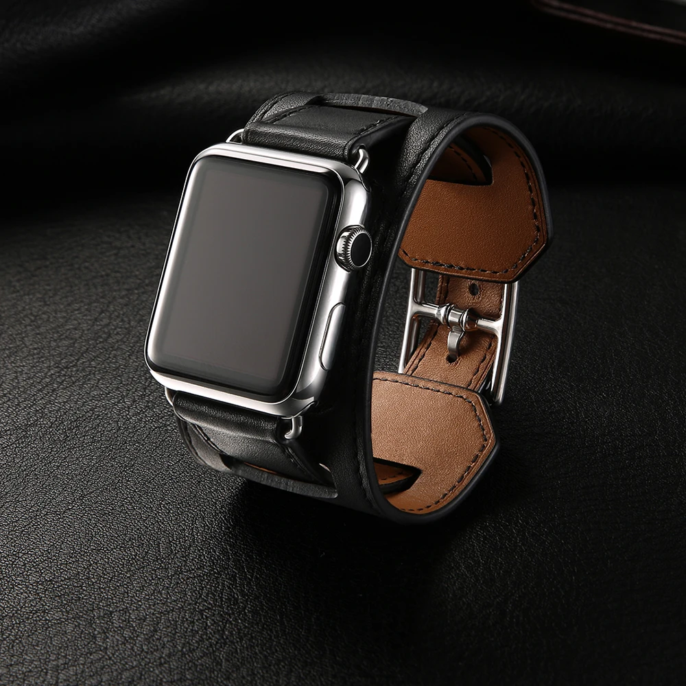Imóveis de luxo de Couro Bracelete de Correia Para a Apple Faixa de Relógio de 38mm de 40mm 42mm 44mm 41mm 45mm 49mm iWatch Cinta Série 4 5 6 7 8 SE Imagem 1