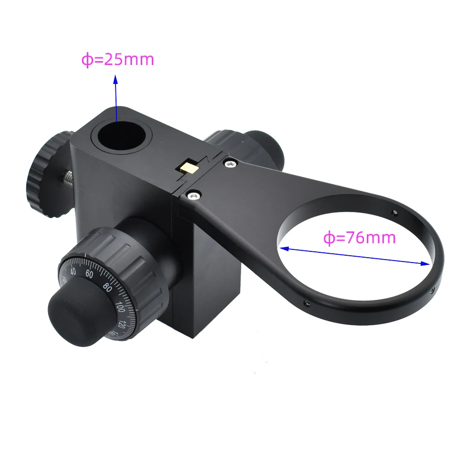 Industrial Microscópio Lente da Câmera Stand Precisão do Ajuste Grosseiro e Fino Titular de Elevação e Concentrando-Suporte de 50mm 76mm Imagem 4