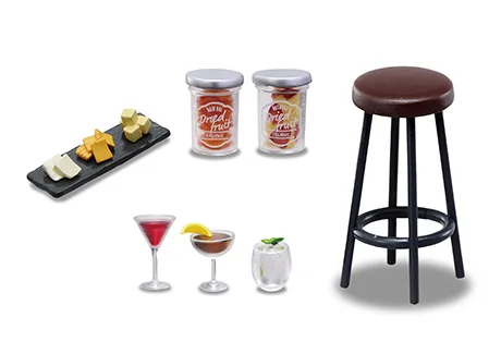 Japão DOCES BRINQUEDO Re-ment Miniatura Bistro Balcão de Bar de Cocktail condições para a Cápsula Brinquedos Gashapon Decoração de Mesa Imagem 5