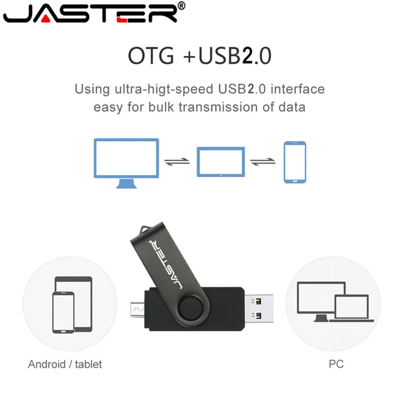 JASTER USB 2.0 OTG USB flash drive Smart Phone Tablet PC 4GB 8GB 16GB 32GB 64GB флешка Pendrives OTG Capacidade Real de um stick Usb Imagem 4