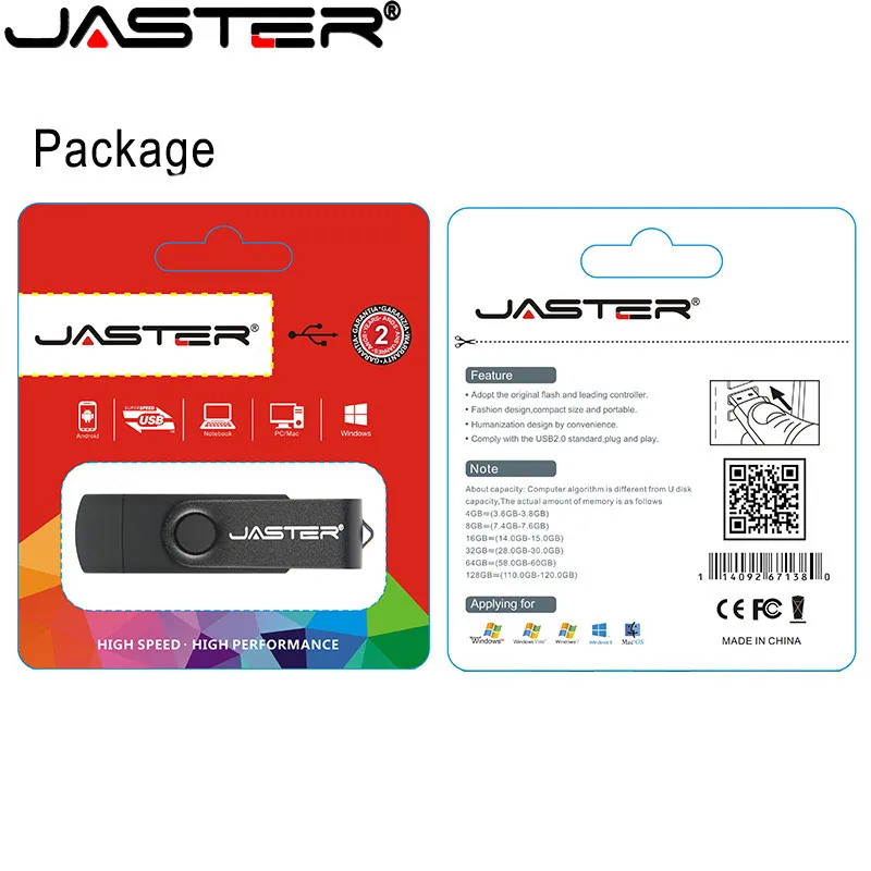 JASTER USB 2.0 OTG USB flash drive Smart Phone Tablet PC 4GB 8GB 16GB 32GB 64GB флешка Pendrives OTG Capacidade Real de um stick Usb Imagem 5
