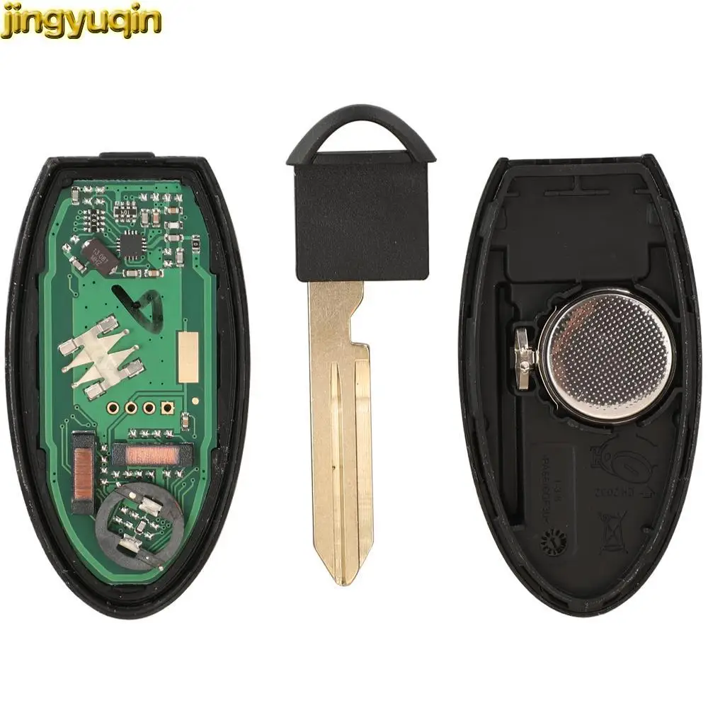 Jingyuqin 3pcs FSK 433MHZ ID4A PCF7938X Chip Para Nissan Murano 3 Botões Chave do Carro controle Remoto de Alarme de corrente de relógio Imagem 3