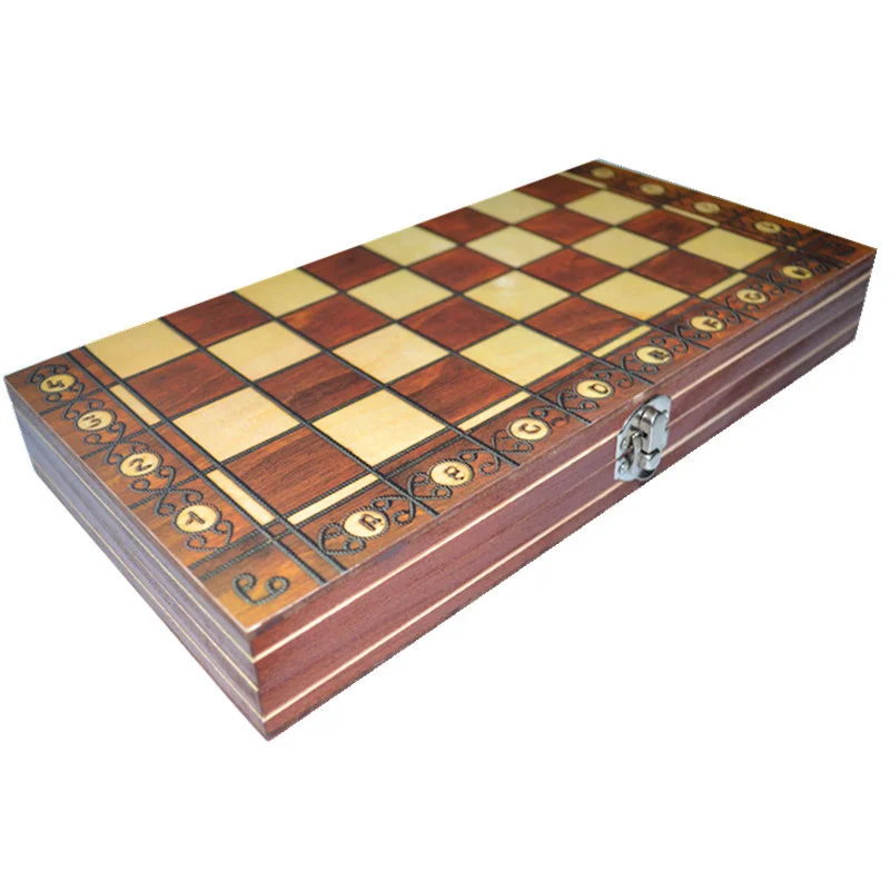 Jogo de xadrez Super Magnético de Madeira de Xadrez Backgammon Checkers 3 em 1 Antigo Xadrez Viajar jogo de Xadrez de Madeira, Peça de Xadrez Tabuleiro de xadrez Imagem 5