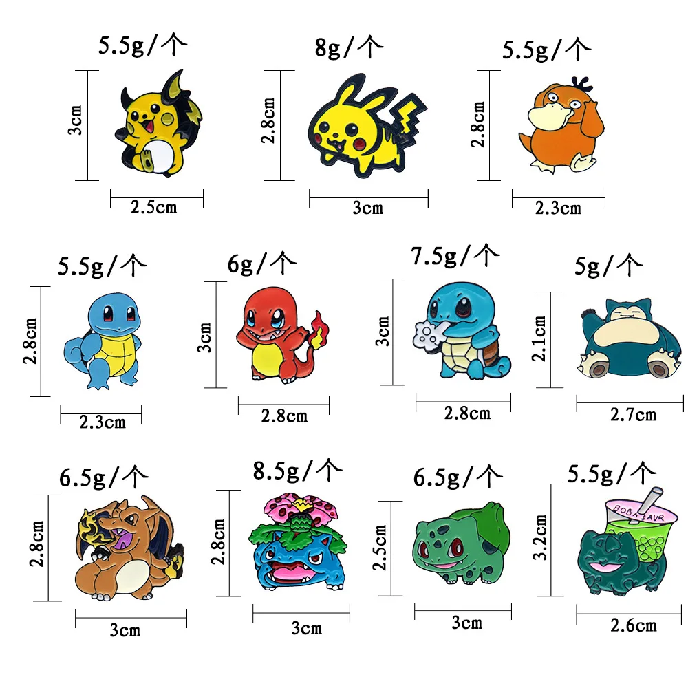 Kawaii Anime Figura De Pokemon Pikachu Psyduck Bulbasaur Broche Bonito De Roupa Mochila Decoração De Modelo De Crachá De Bonito Estudante Dom Crianças Imagem 3
