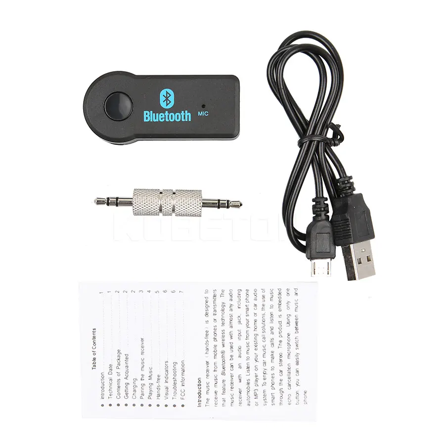 kebidu 3.5 MM Jack Bluetooth, AUX de Áudio do Receptor de Música Car Kit alto-Falante sem Fio de Fone de ouvido de Adaptador de Mãos-Livres Para Xiaomi iPhone Imagem 4