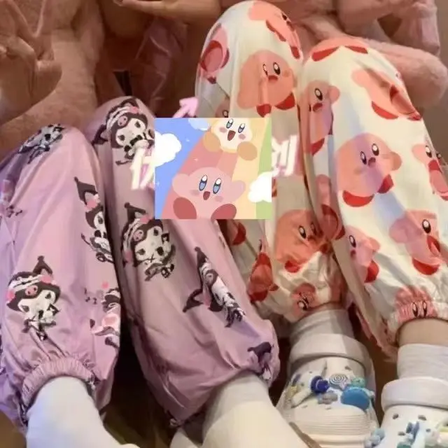 Kuromi Hello Kitty Cinnamoroll Casual Calças Esportivas Calças Soltas Tornozelo-Amarrado Calças de Homens e Mulheres Par de Calças Calça de Pijama Imagem 1