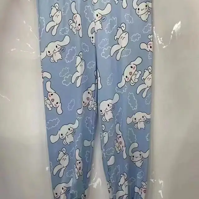 Kuromi Hello Kitty Cinnamoroll Casual Calças Esportivas Calças Soltas Tornozelo-Amarrado Calças de Homens e Mulheres Par de Calças Calça de Pijama Imagem 2
