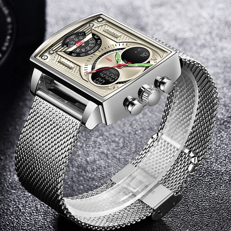 LIGE Relógio Masculino Homens Relógios de Luxo de marcas Famosas Impermeável de Moda masculina de Duplo Visor do Relógio Militar de Quartzo de Pulso Imagem 2