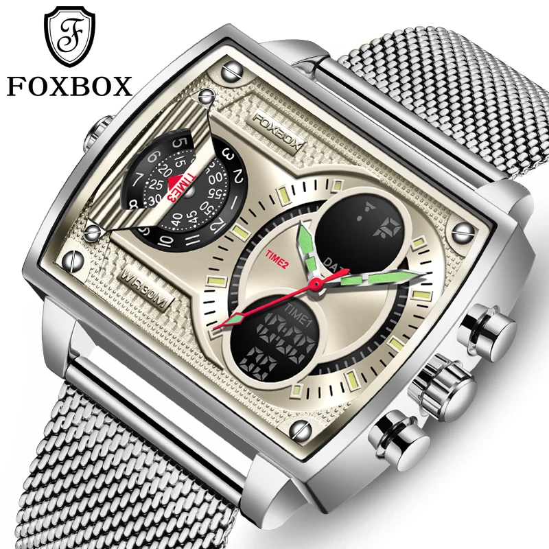 LIGE Relógio Masculino Homens Relógios de Luxo de marcas Famosas Impermeável de Moda masculina de Duplo Visor do Relógio Militar de Quartzo de Pulso Imagem 5