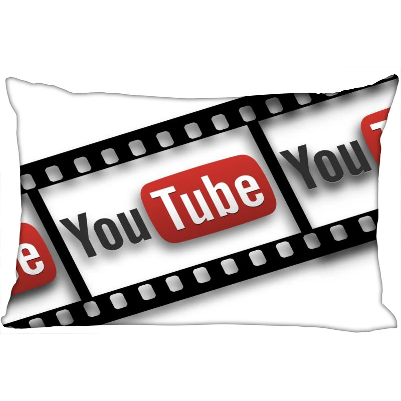 Logotipo da App do Youtube Fronha 45x35cm(Um Lado)Retângulo Zíper Travesseiro Brilhante de Impressão Jogar Decorativos do Casamento Fronha Tampa Imagem 1