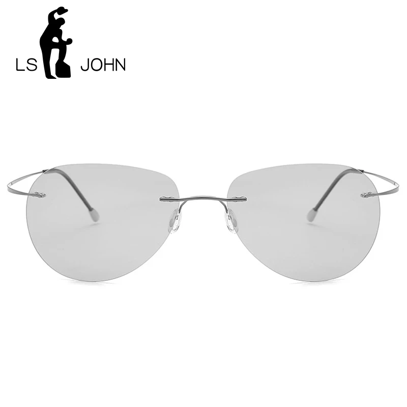 LS JOÃO Fotossensíveis Óculos de sol Polarizados Homens de Alta Qualidade Anti-reflexo sem aro Piloto de óculos de Sol Para Mulheres Oculos Feminino Imagem 2