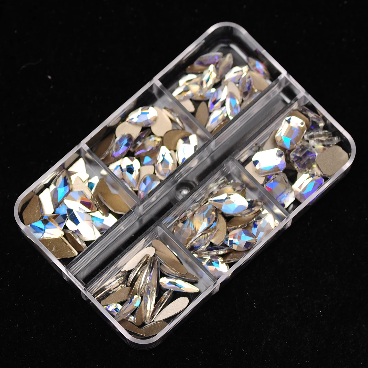 Luar 6 Grelhas De Pedra De Strass De Cristal Flatback Encantos De Luxo, A Arte Do Prego Gemas Misturadas Tamanhos De Strass Diamante Unhas Parte Acessórios Imagem 2