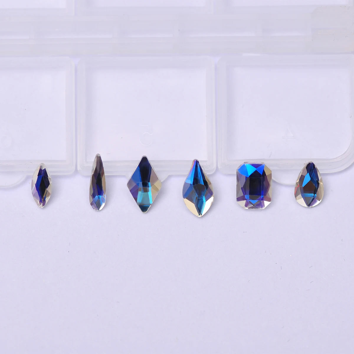 Luar 6 Grelhas De Pedra De Strass De Cristal Flatback Encantos De Luxo, A Arte Do Prego Gemas Misturadas Tamanhos De Strass Diamante Unhas Parte Acessórios Imagem 5