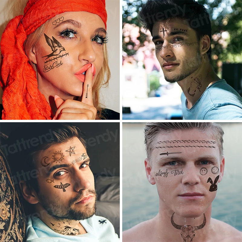 mandala adesivo pequeno temporária pássaro preto tatuagem de henna preta tribal temporária tatuagem facial pescoço dedo tatuagem folha de decalque Imagem 5