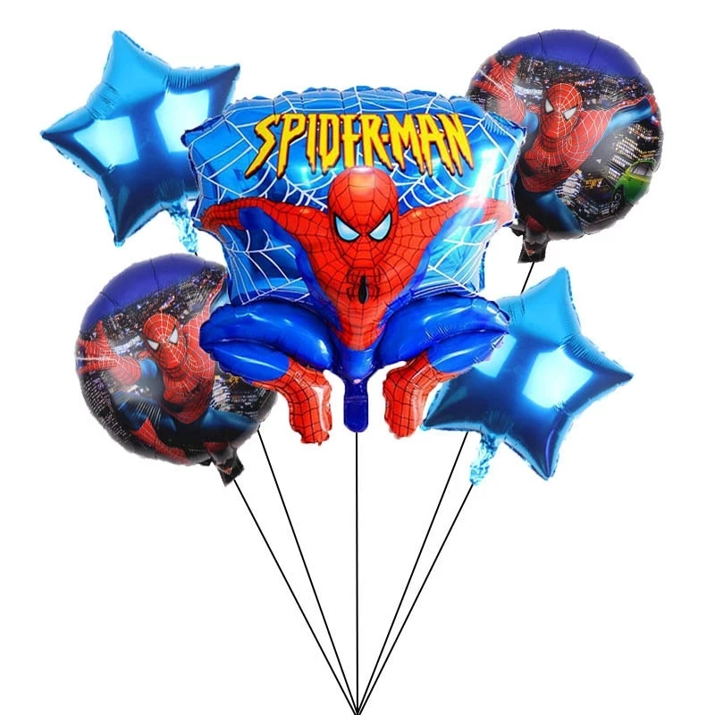 Marvel Homem-Aranha De Aniversário, Decorações De Crianças Número De Aniversário Balões De Desenhos Animados Folha De Látex Balão Conjunto De Crianças Meninos Fornecimentos De Terceiros Imagem 1