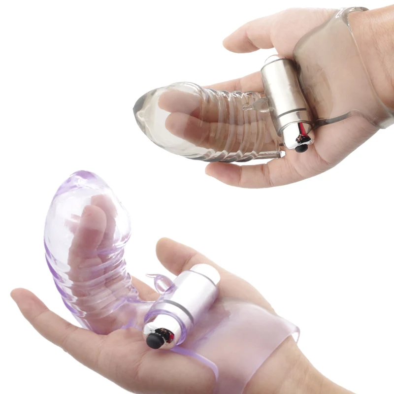 Masturbador feminino de Dedo de Luva Vibrador de Ponto G de Massagem Estimulador de Clitóris Erótico Flertar Orgasmo brinquedos sexuais para as Mulheres Lésbicas Imagem 1