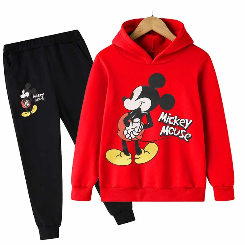 Mickey Mouse Conjunto De Roupa Para Bebé Menino Com O Outono Inverno Terno De Minnie Mouse Criança Criança Hoodies Conjunto Infantil Menino Roupas Imagem 3