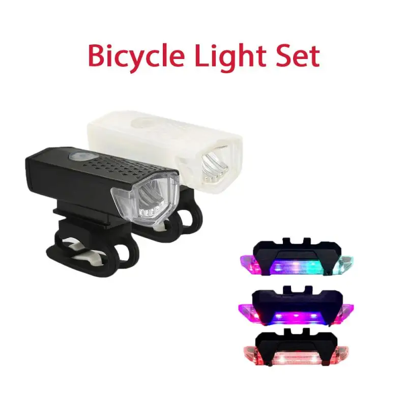 Moto de Luz LED USB Recarregável Conjunto de Montanha Ciclo de Frente para Trás do Farol Lâmpada de Lanterna de Bicicleta Lâmpada de Lanterna Acessórios de Moto Imagem 1
