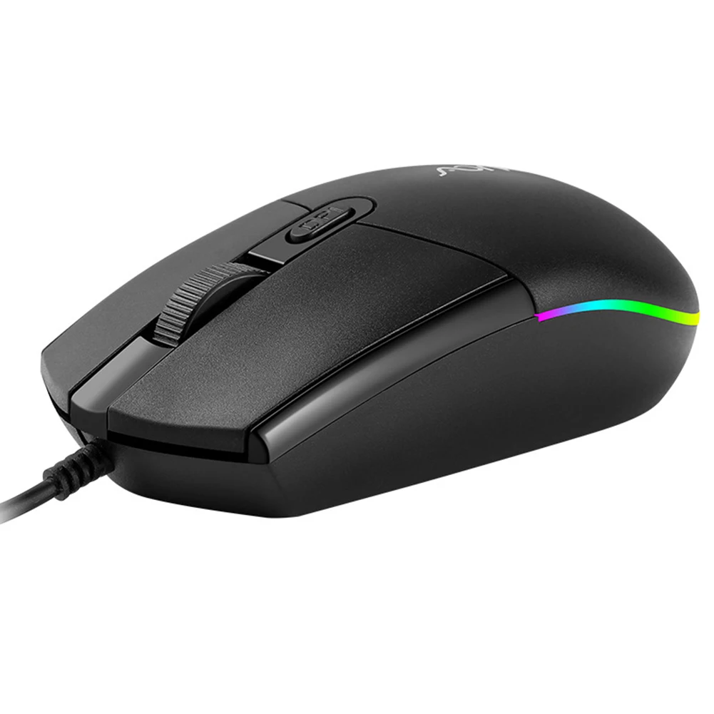 Mouse com Fio RGB Mouse LED silenzioso Mause LED retroilluminato ergonomico Mouse da desafios por Computador portatile Imagem 1