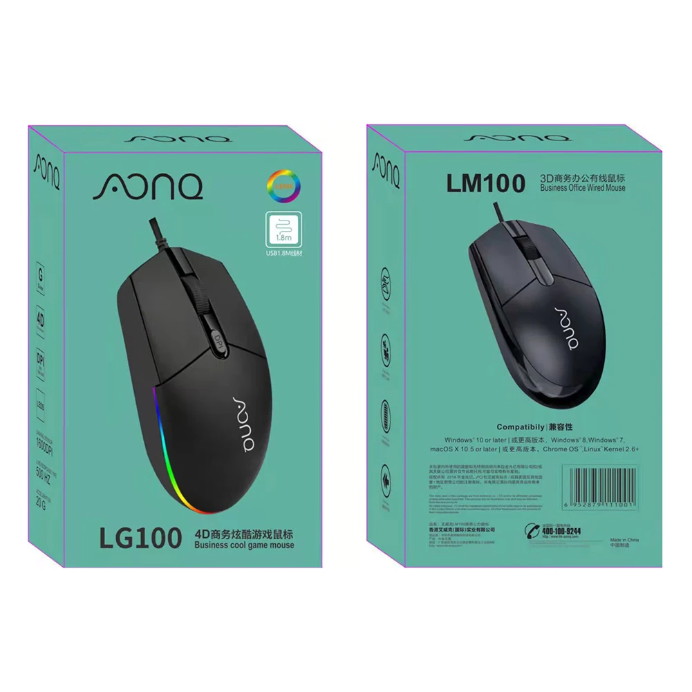 Mouse com Fio RGB Mouse LED silenzioso Mause LED retroilluminato ergonomico Mouse da desafios por Computador portatile Imagem 4