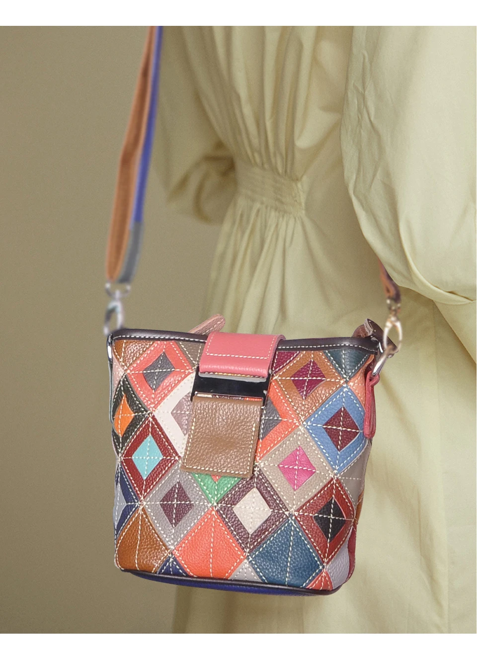 Multi-Cor Original de Couro da Marca de Luxo Senhoras Flor de Moda Pequena Bolsa bolsa de Ombro das Mulheres Designer Feminina Tote bag 1112 Imagem 2