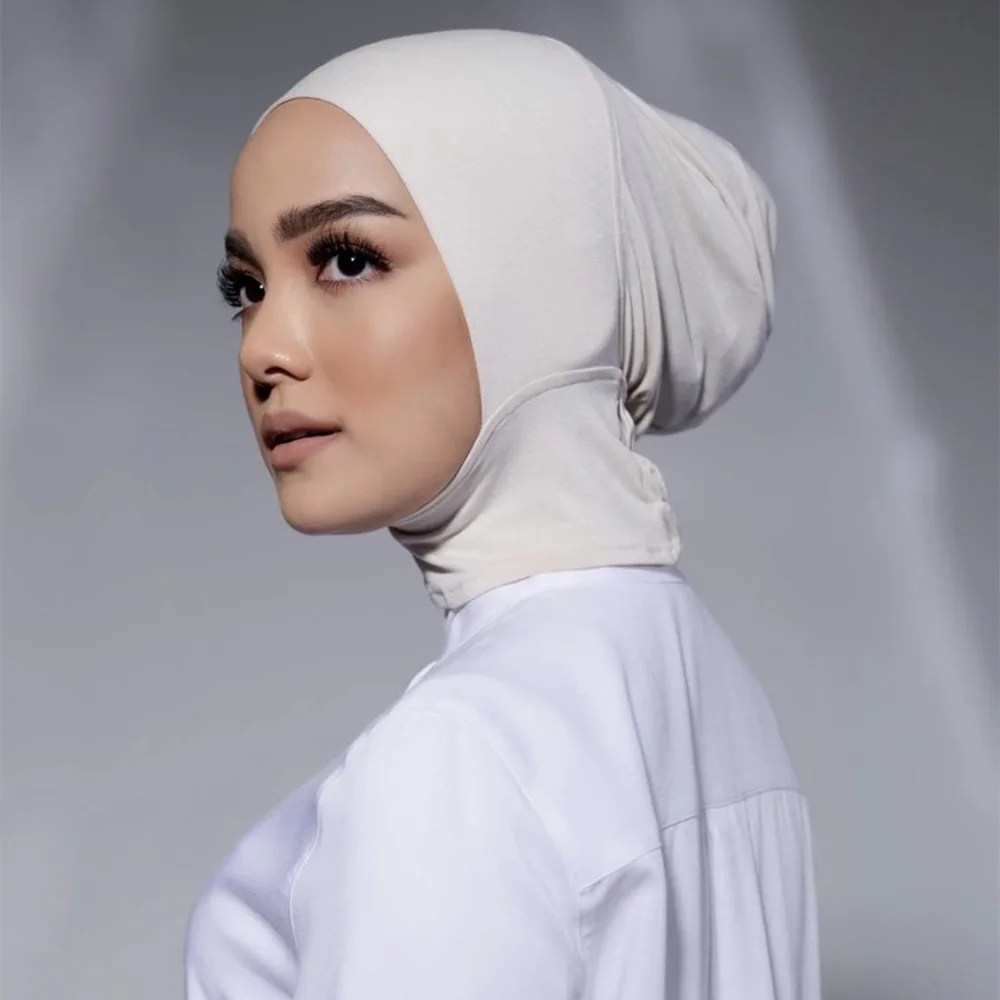 Muçulmano Underscarf Mulheres Véu Hijab Bonnet Mulheres Muçulmanas Lenço Turbantes lenços de Cabeça Para Mulheres de Hijab Cap Islâmica, Chapéu, Turbante Mujer Imagem 2