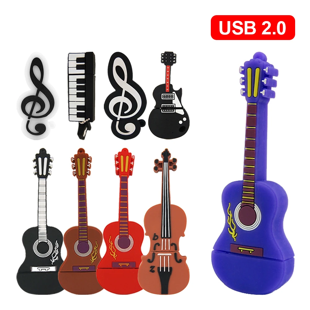 Música do Modelo de Unidade Flash USB Guitarra Pen Drive Violino Pendrive Violoncelo Memory Stick Beth Disco de U-Chave da Cadeia de 16GB 32GB 64GB 128GBфлешка Imagem 1