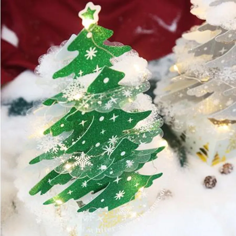 Natal DIY LED 3D da Árvore de área de Trabalho Enfeite de Natal Agulhas de Pinheiro Árvore de Natal Decoração para a Casa Navidad Noel Presentes de Ano Novo 2023 Imagem 2