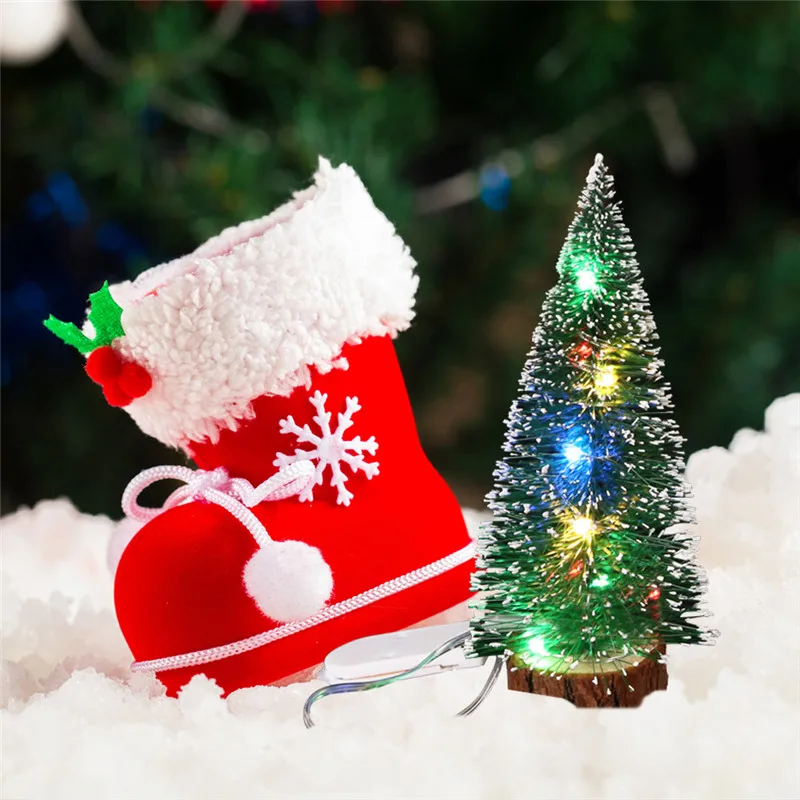 Natal DIY LED 3D da Árvore de área de Trabalho Enfeite de Natal Agulhas de Pinheiro Árvore de Natal Decoração para a Casa Navidad Noel Presentes de Ano Novo 2023 Imagem 3