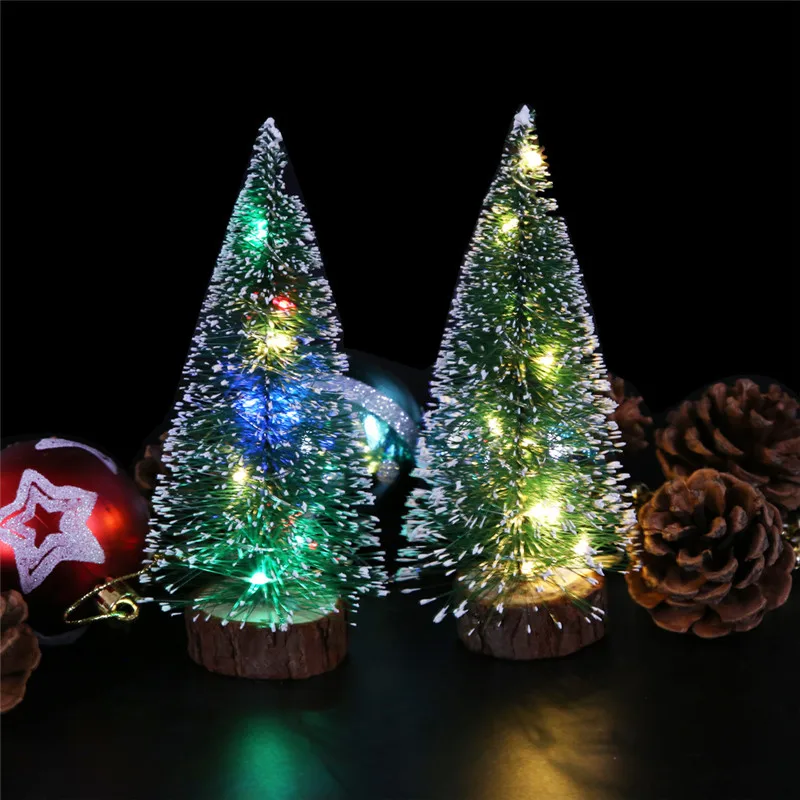 Natal DIY LED 3D da Árvore de área de Trabalho Enfeite de Natal Agulhas de Pinheiro Árvore de Natal Decoração para a Casa Navidad Noel Presentes de Ano Novo 2023 Imagem 4