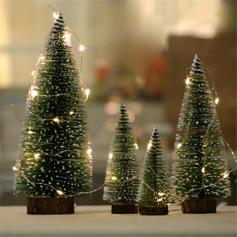 Natal DIY LED 3D da Árvore de área de Trabalho Enfeite de Natal Agulhas de Pinheiro Árvore de Natal Decoração para a Casa Navidad Noel Presentes de Ano Novo 2023 Imagem 5