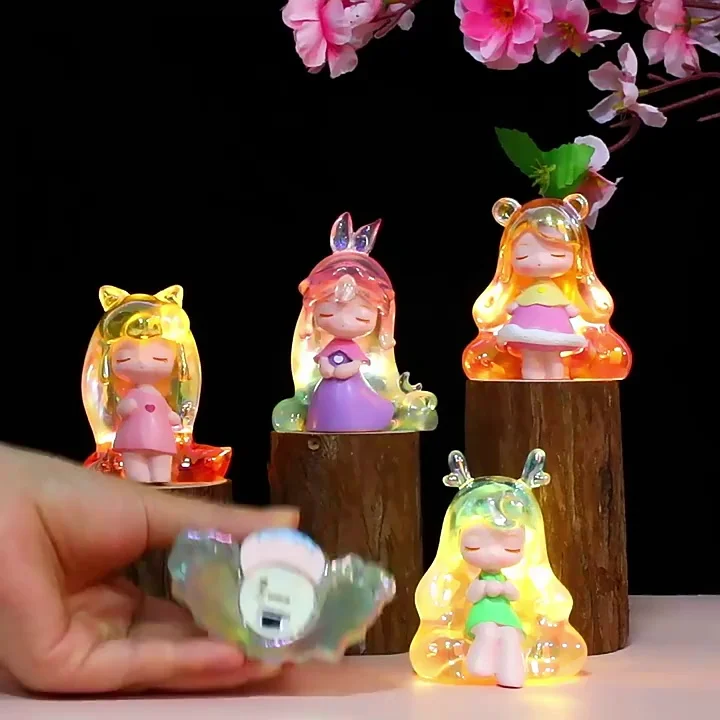Noite De Sonho Série De Caixa De Estore Bonito Kawaii Doll Ação Boneca De Trabalho De Decoração, A Luz Da Noite Enfeite Brinquedo Presente Surpresa Caixa De Mistério Imagem 4