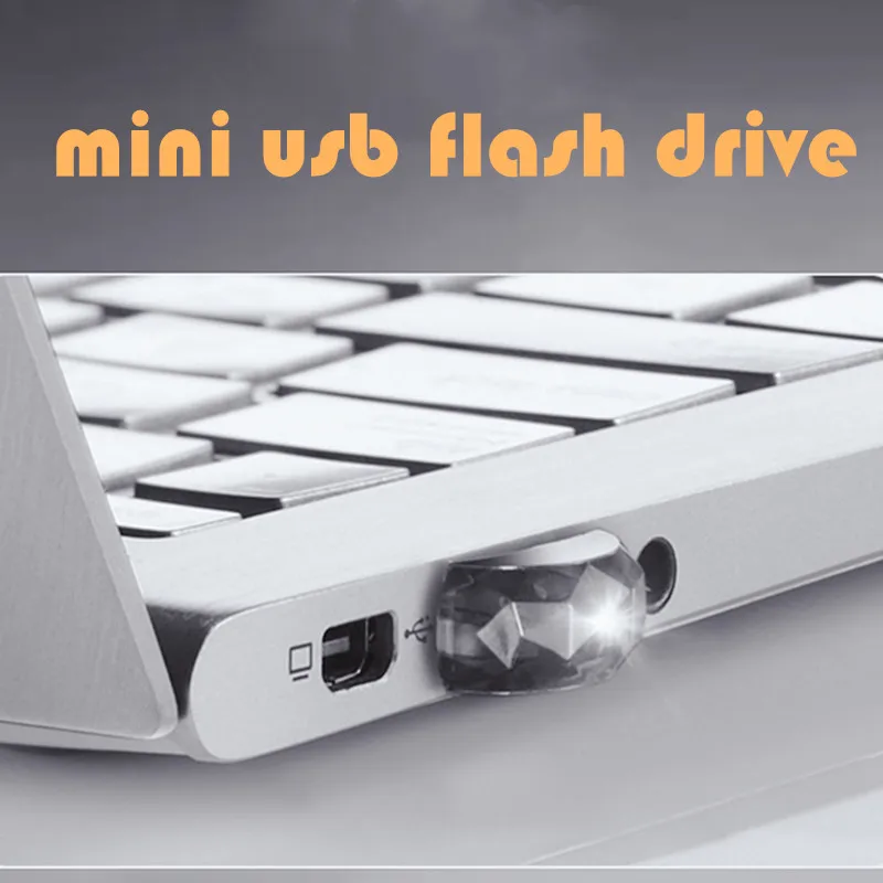 Novo mini usb flash drive pen drive 64gb 32gb 16gb 8gb usb 2.0 flash usb pendrive de um stick de memória usb flash Imagem 2