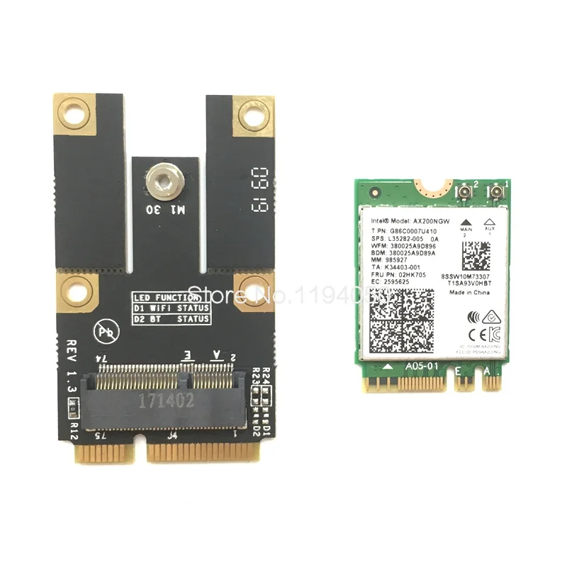 Novo NGFF M. 2 Chave de Um wi-Fi Bluetooth Cartão Mini PCI-E Conversor Adaptador de Intel 7260 7265 8260 8265 9260 9560 AX200 Imagem 2