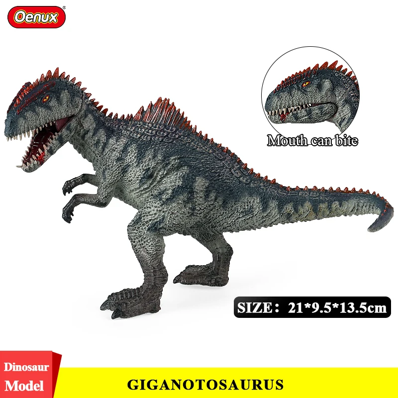 Oenux Jurassic Dinossauros de Brinquedo Savage Giganotosaurus Tiranossauro Boca Aberta Figuras de Ação PVC Coleção Brinquedo Dom Crianças Imagem 1